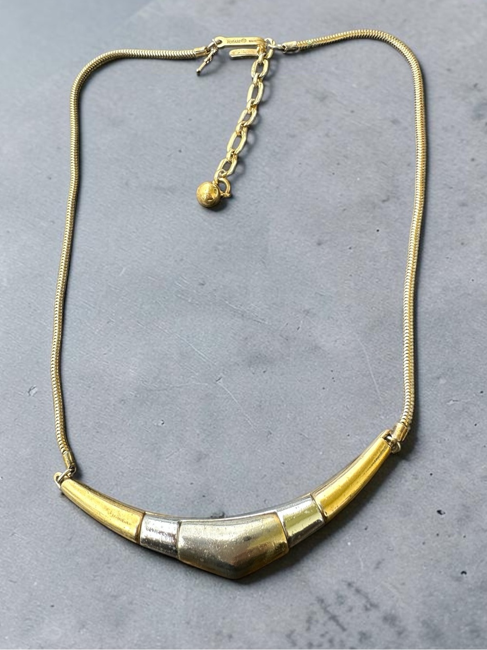 Vintage Crown Trifari Two-Tone Collar Necklace